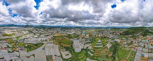 DA LAT CITY, VIETNAM - JULY 15 2022  Landscape in the city of Da Lat city, Vietnam is a popular tourist destination. Tourist city in developed Vietnam. photo