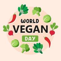 ilustración del día mundial vegano. apto para fondo, banner, telón de fondo, ppt. pasos vectoriales 10 vector