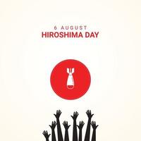 Vector illustration for 6 August Hiroshima remembrance day day of atomic bombing hiroshima