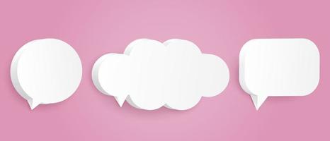 Vector empty paper speech bubble. Realistic 3D illustration. Template for your design.