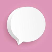 Vector empty paper speech bubble. Realistic 3D illustration. Template for your design.