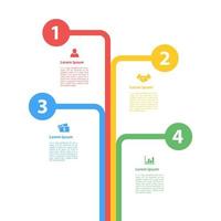 plantilla de diseño infográfico con ilustración de vector de concepto de negocio con 4 pasos u opciones o procesos representan flujo de trabajo o diagrama