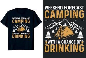 weekend forecast camping with a chance of drinking vector