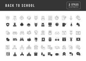 Set of simple icons of Back to School vector