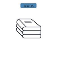 libro iconos símbolo elementos vectoriales para infografía web vector