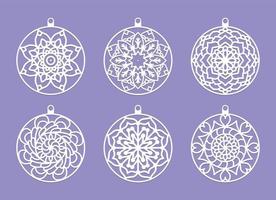 conjunto de vectores de diseño de Navidad de copos de nieve