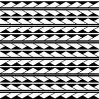 Vector ethnic seamless pattern in maori tattoo style. Geometric border with decorative ethnic elements. Horizontal pattern. Design for home decor, wrapping paper, fabric, carpet, textile, cover