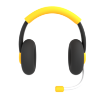 3D svart hörlurar illustration e-handel ikon png