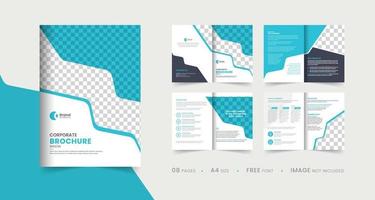 company profile brochure template layout design, multipage brochure design Free Vector