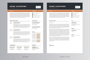 Modern Resume or CV and Cover Letter Template. Pro Vector