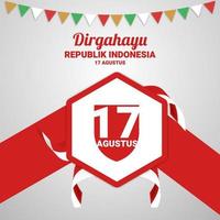 Independence Day Republic Of Indonesia. Dirgahayu Kemerdekaan.  Illustration Banner, Poster Design vector