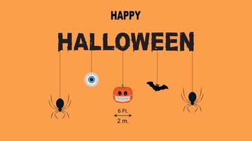 Concept of happy halloween and new normal vector