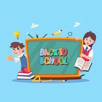 Modern flat design of back to school illustration concept. Flat Style vector template suitable for Web Landing Page, Background.