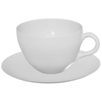 caneca de café branca xícara de cappuccino png ilustração 3d