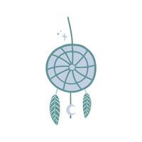 Boho elements set with feather and dreamcatcher. vector