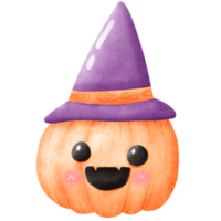 abóbora de halloween em aquarela png