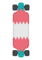A simple longboard with a stylish chalkboard pattern. Flat doodle clipart. All objects are repainted. vector