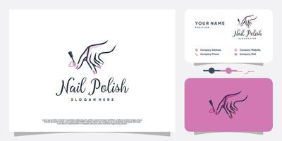 Nail beauty logo design with creative element style for fashion Premium Vector