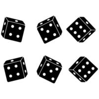 Dice, cubes, vector illustration outline icon isolated on white background