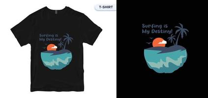 diseño de camiseta. diseño de camisetas de surf. tipografía, gráficos de camisetas, impresión, afiche. camiseta stock vector ilustración. muestras globales.