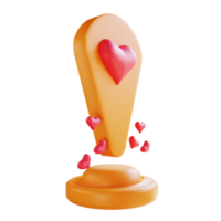 3D illustration love location suitable for valentine's day png