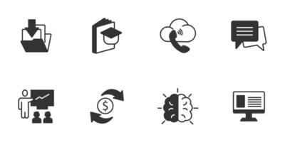 conjunto de iconos de aprendizaje electrónico. elementos de vector de símbolo de paquete de e-learning para web de infografía