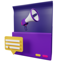 Folder Marketing 3D Icon Illustration for your website, user interface, and presentation. 3D render Illustration. png