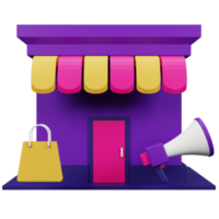 Shop Marketing 3D Icon Illustration for your website, user interface, and presentation. 3D render Illustration. png