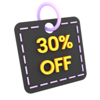 sconto 3d 10 20 30 di sconto vendita tag icona ecommerce illustrazione png