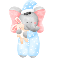 Watercolor cute elephant png