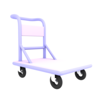 3d lege kar trolley voor verzending pictogram e-commerce illustratie png