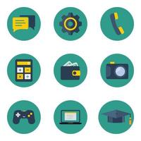 icon set vector. miscellaneous icon pack vector illustration