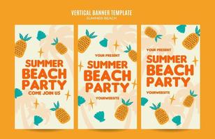 Summer Day - Beach Party Web Banner for Social Media Vertical Poster, banner, space area and background vector