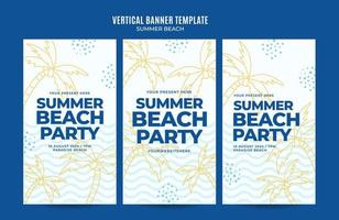 Summer Day - Beach Party Web Banner for Social Media Vertical Poster, banner, space area and background vector