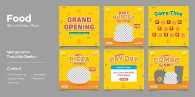 Burger Fastfood Social Media Post Template vector