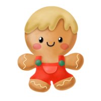 imágenes prediseñadas de acuarela de pan de jengibre, feliz navidad png