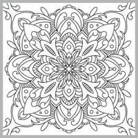 adorno decorativo vectorial. patrón de mosaico página para colorear arte lineal. vector