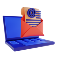 illustrazione 3d e-mail marketing per il marketing digitale png