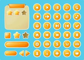 a set of buttons for a custom cartoon-style game interface vector
