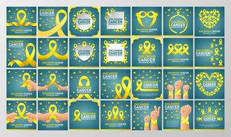 fondo y banner del mes de concientización sobre el cáncer infantil