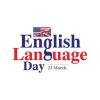 mnemónico, logotipo, letras, tipografía para el día del idioma inglés, 23 de marzo. ilustración vectorial vector
