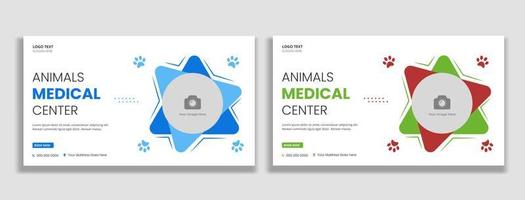 miniatura del centro médico de animales y plantilla de banner web