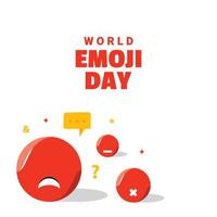 fondo de diseño del día mundial del emoji para el momento de saludo vector