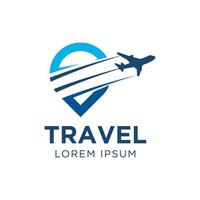 logotipo de viaje moderno y profesional vector