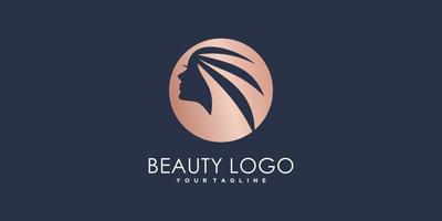 diseño de logotipo de belleza con vector premium de concepto abstracto moderno
