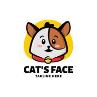 cute cat face with cartoon style. good for pet shop or any business related to cat and pet. vector