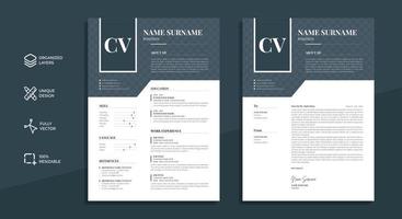 Professional CV Resume And Cover Letter Template vector