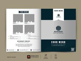 Bifold Food menu brochure  template with vector Design