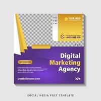 Editable square banner template with photo collage. Suitable for Social Media Post and Online Advertising, Event, and etc. Vector Illustration.