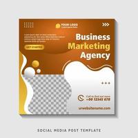 Editable square banner template with photo collage. Suitable for Social Media Post and Online Advertising, Event, and etc. Vector Illustration.